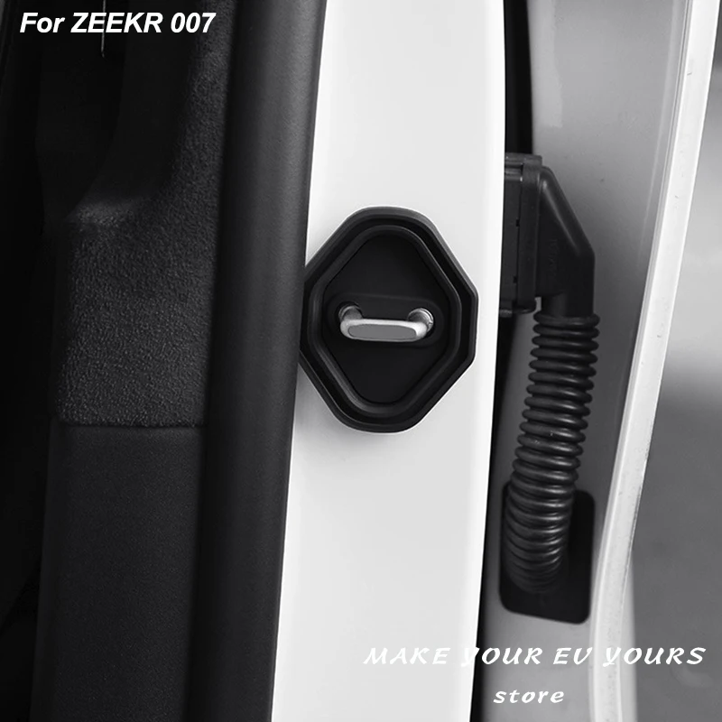 For ZEEKR 007 2024 Silicone Door Lock Dust-proof Cover Interior Modified Noise Reduction Cover