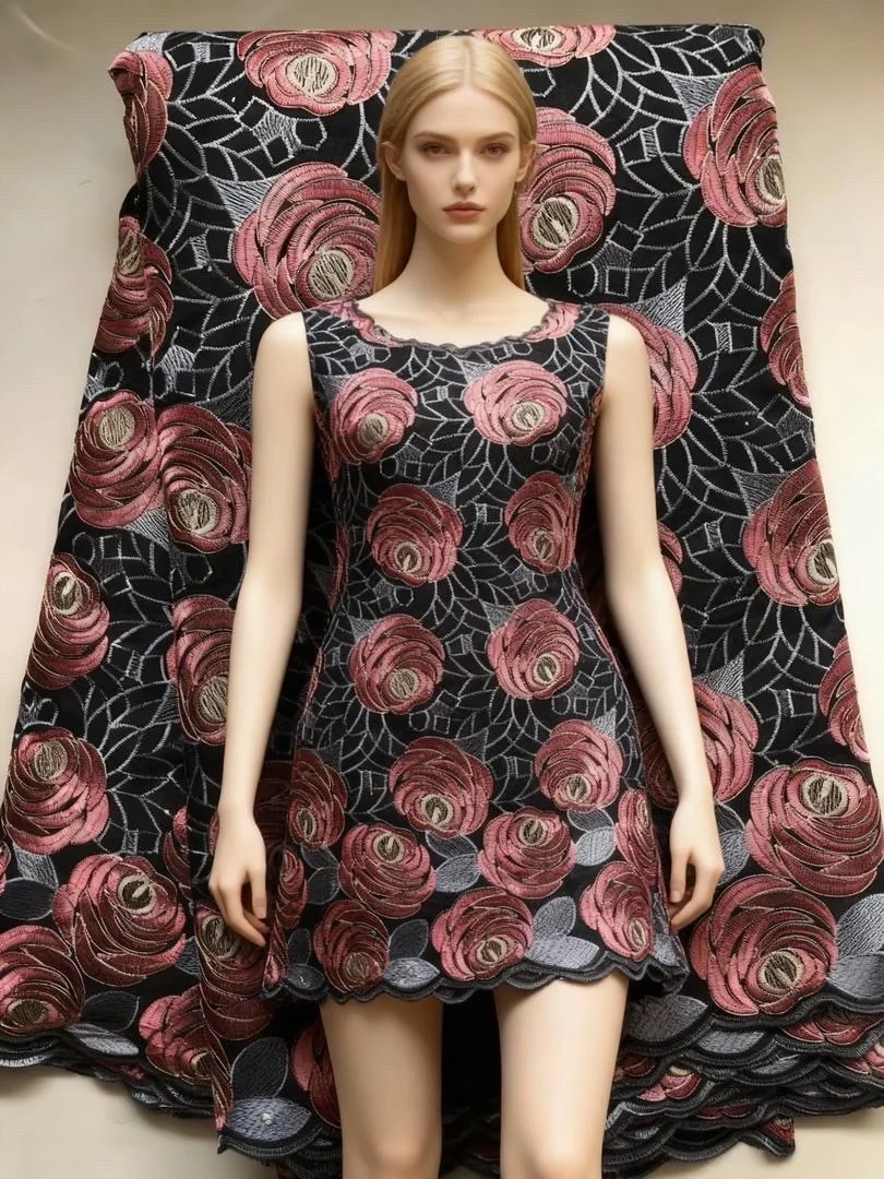 

Wholesale Cotton African Lace Fabric 2025 High Quality Swiss Voile Lace Fabric Nigerian Dry Lace Fabrics With Stones Wedding Sew