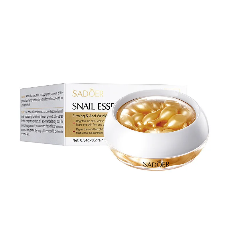 Facial Essence Capsules, Contain Snail Secretion Filtrate Essence, Nourishes and Repairs the Skin Promotes Skin Metabolism, Tig