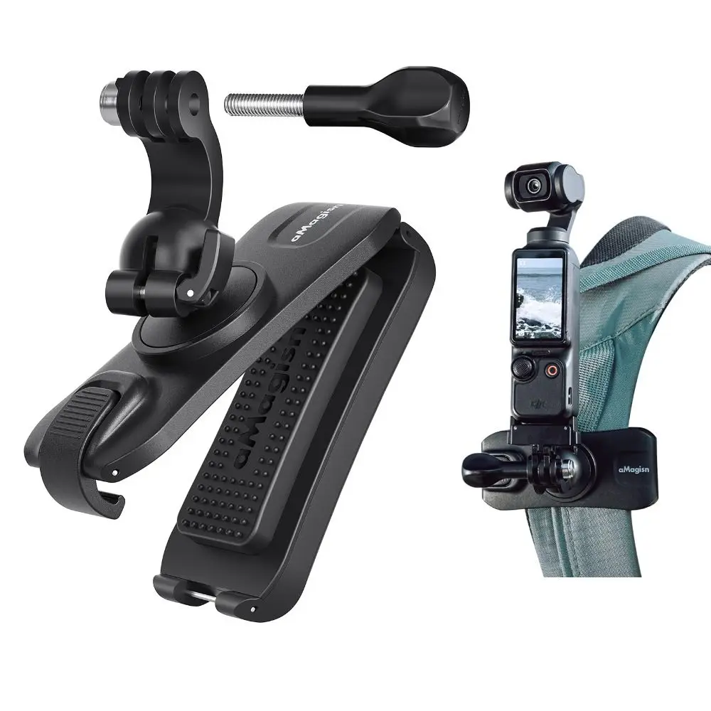 360 ° Rotation Rucksack Clip Quick Release Stabile Schulter Gurt Halterung Langlebige Gürtel Klemme für GoPro/Insta360/Osmo Tasche