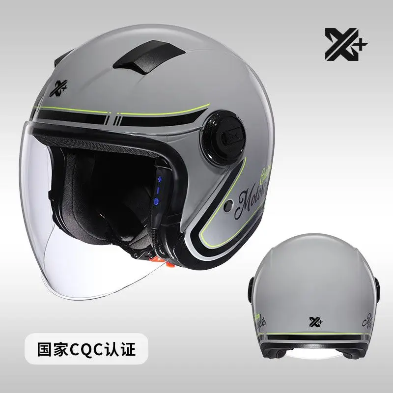 Casco de seguridad para motocicleta, medio casco Universal con protección solar para las cuatro estaciones, casco ligero para montar en bicicleta eléctrica, casco de tres cuartos