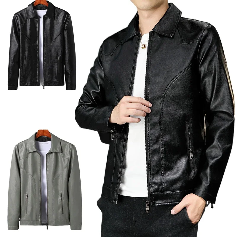 

2025 Men's Clothing Winter Spring Autumn Men Casual Jacket Coats Mens Vintage Outwear Leather Jacket Male tops