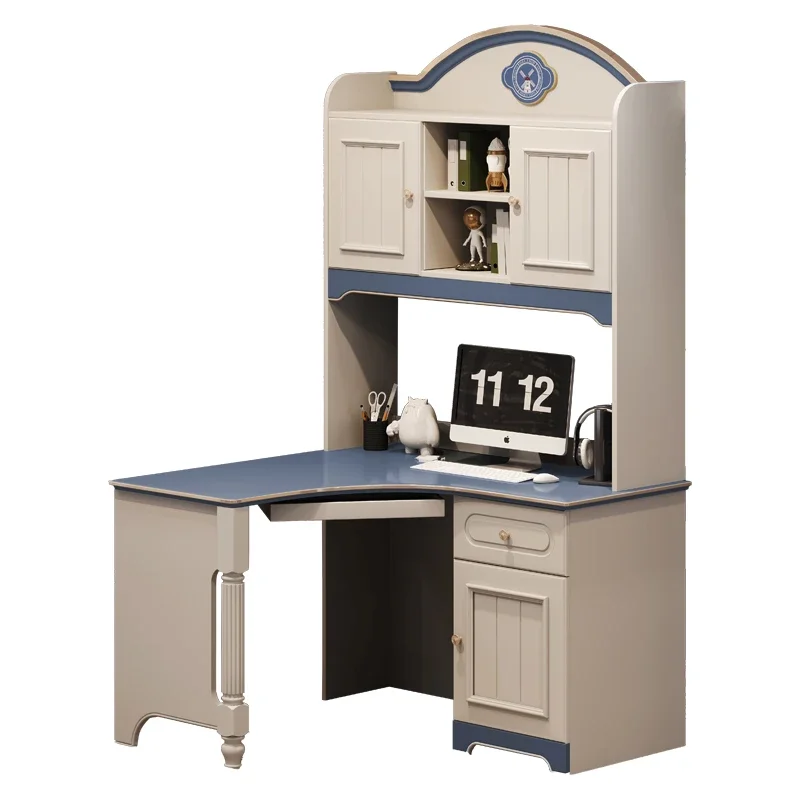 

American aristocratic desk study table children's bookshelf integrated table children's room storage rack writing table househol
