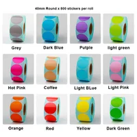Etiqueta de papel térmico circular de colores, pegatina redonda de código de barras resistente al aceite, impermeable, 40mm, 45mm