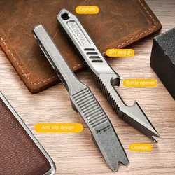 Titanium Alloy Crowbar Multifunctional CNC EDC Tool Bottle Opener Pry Window Breaker Portable Keychain Unpacking Gift