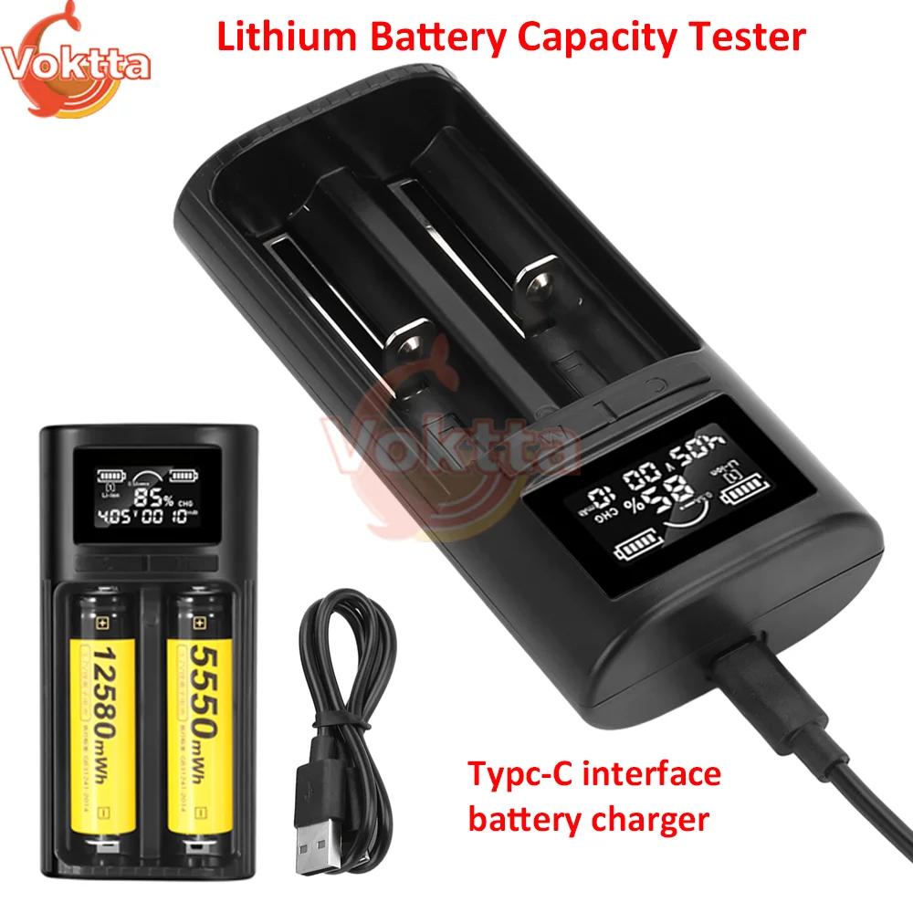Lithium Battery Capacidade Tester com Display Lcd Carregador Digital Indicador de Capacidade Detector de Energia 18650 21700