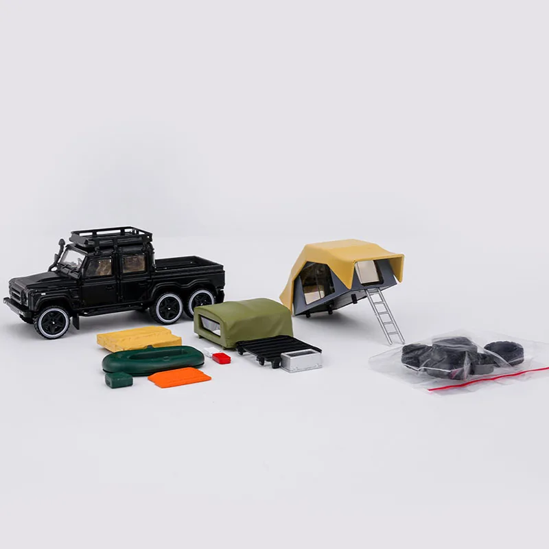 

1:64 Scale 110 Defender Pickup Camping Modified Simulation Alloy Car Model Decoration Toy Adult Collectible Static Display Gift