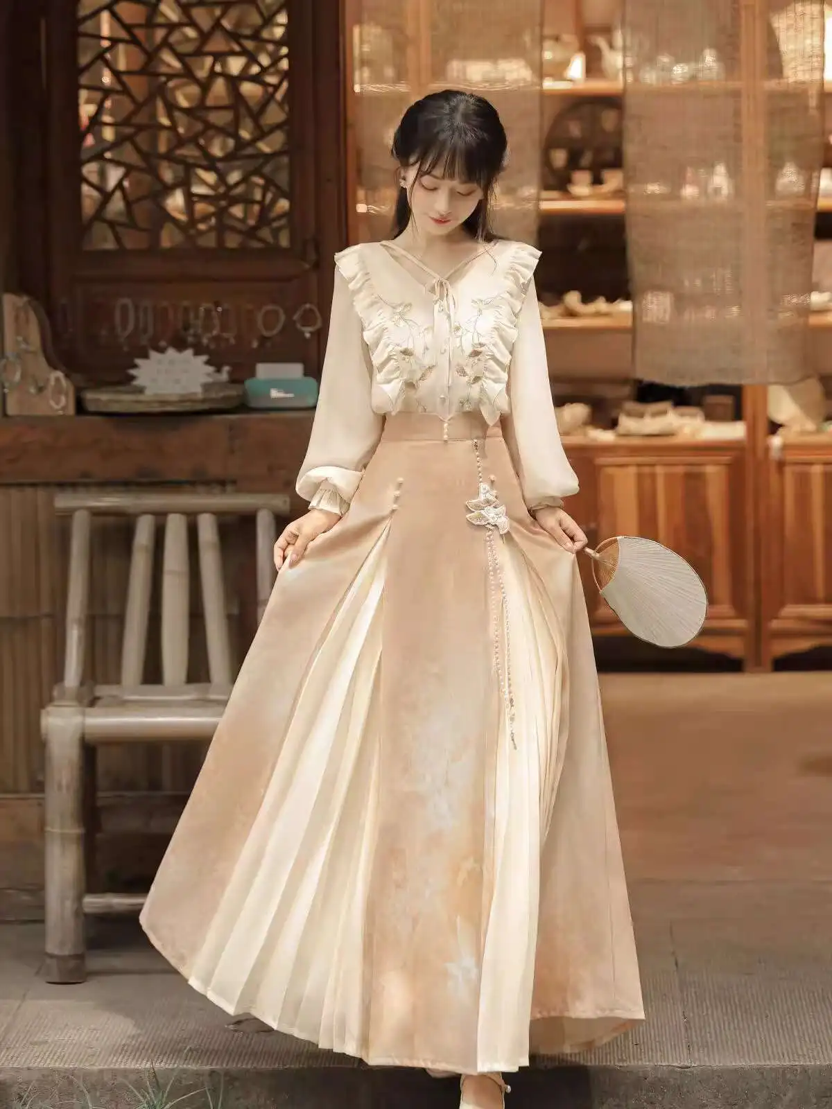 

New Chinese Style Hanfu Women Improve Daily Han Elements Guofeng Advanced Feeling Skirt Suit Carnival Halloween Cos Cosplay