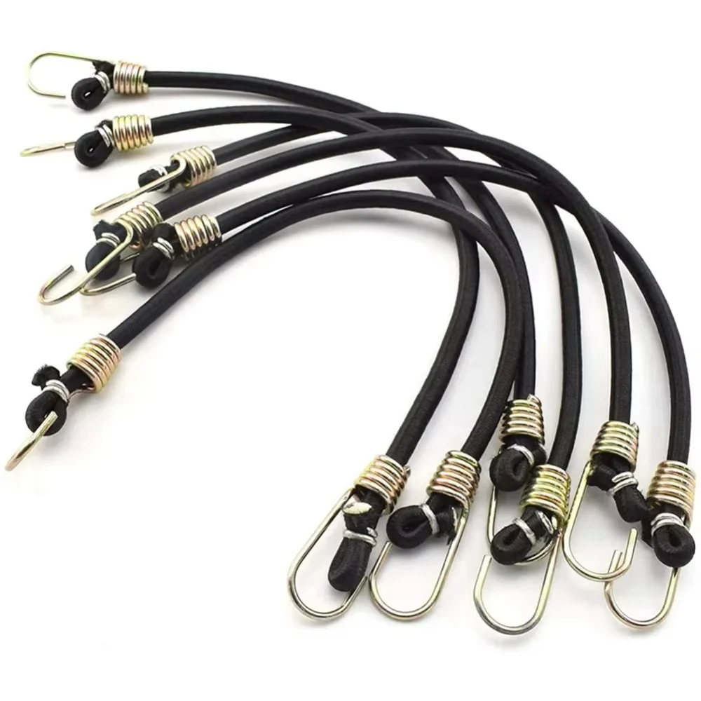 10 PCS Ornamentos Cordões Bungee de 25 CM com Ganchos de Aço Corda Elástica de Borracha Elástica Mini Alça de Borracha para Bagagem