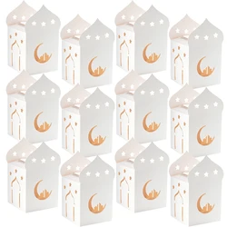 5-20pcs Eid Mubarak Candy Boxes Hollow Star Moon Cookie Gift Packaging Box Ramadan Islamic Muslim Party Decoration Supplies