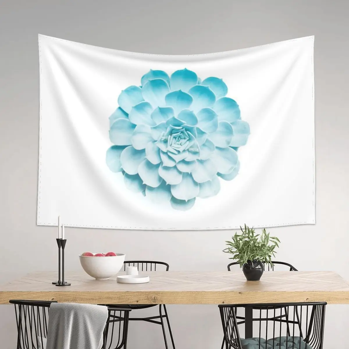 

Succulent Botanical - Blue Tapestry Things To Decorate The Room House Decor Wall Decor Outdoor Decoration Tapestry