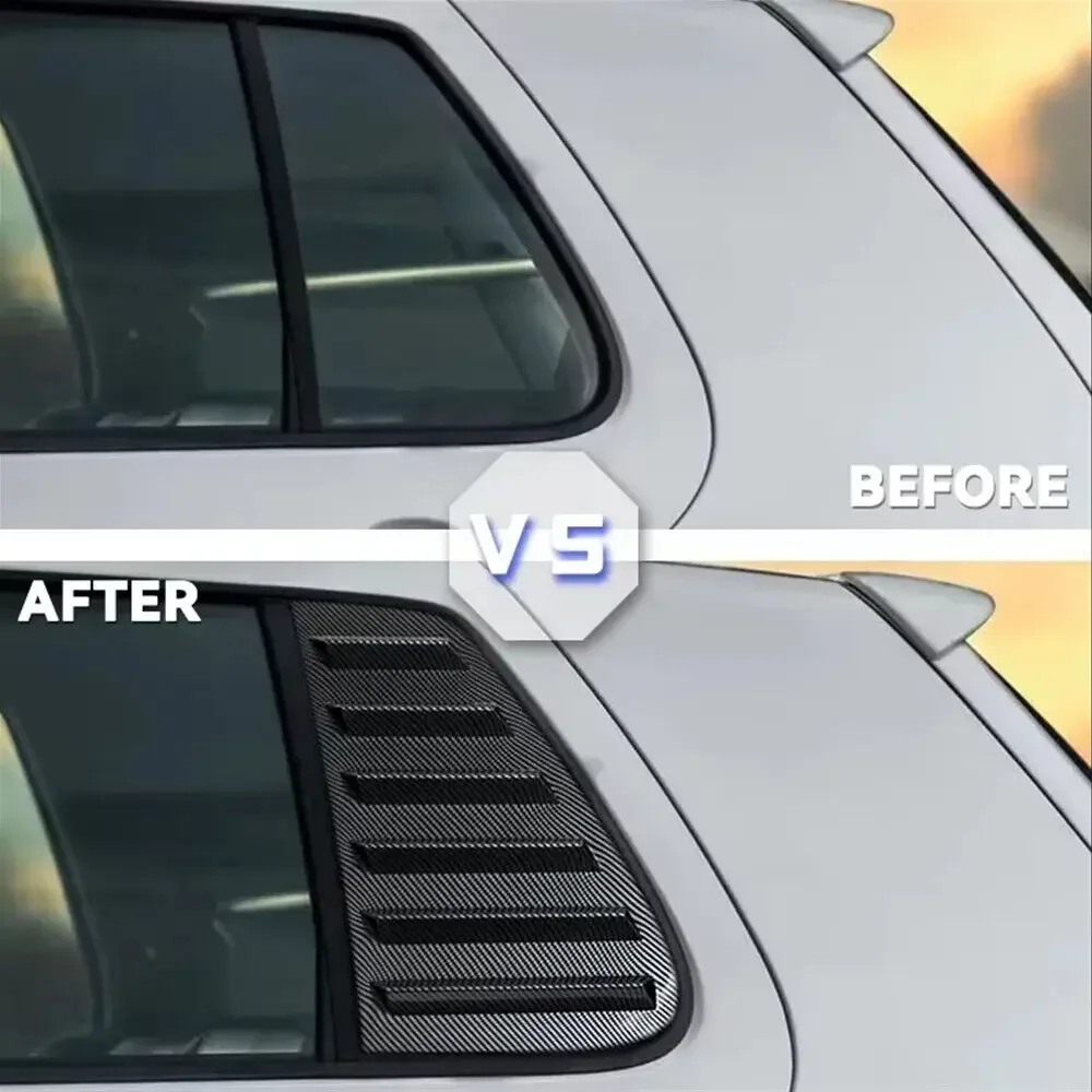 

For Volkswagen GOLF 4 MK4 1997-2006 Car Rear Louver Window Side Shutter Cover Trim Sticker Vent Scoop ABS Carbon Fiber Black ABS