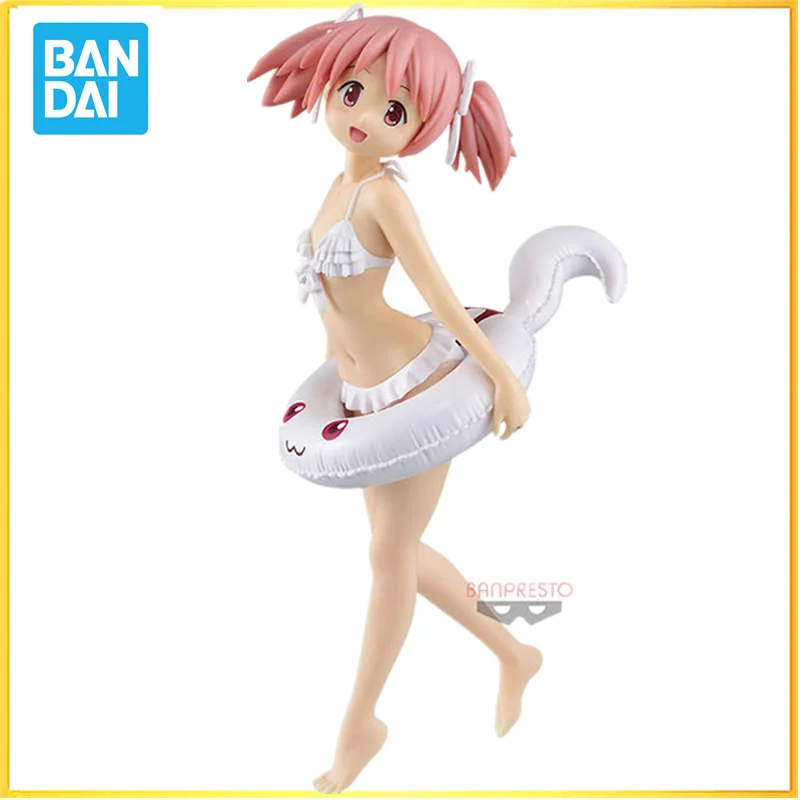 Original Bandai EXQ Puella Magi Madoka Magica Kaname Madoka PVC Action Figures 200mm Anime Figurine Toys