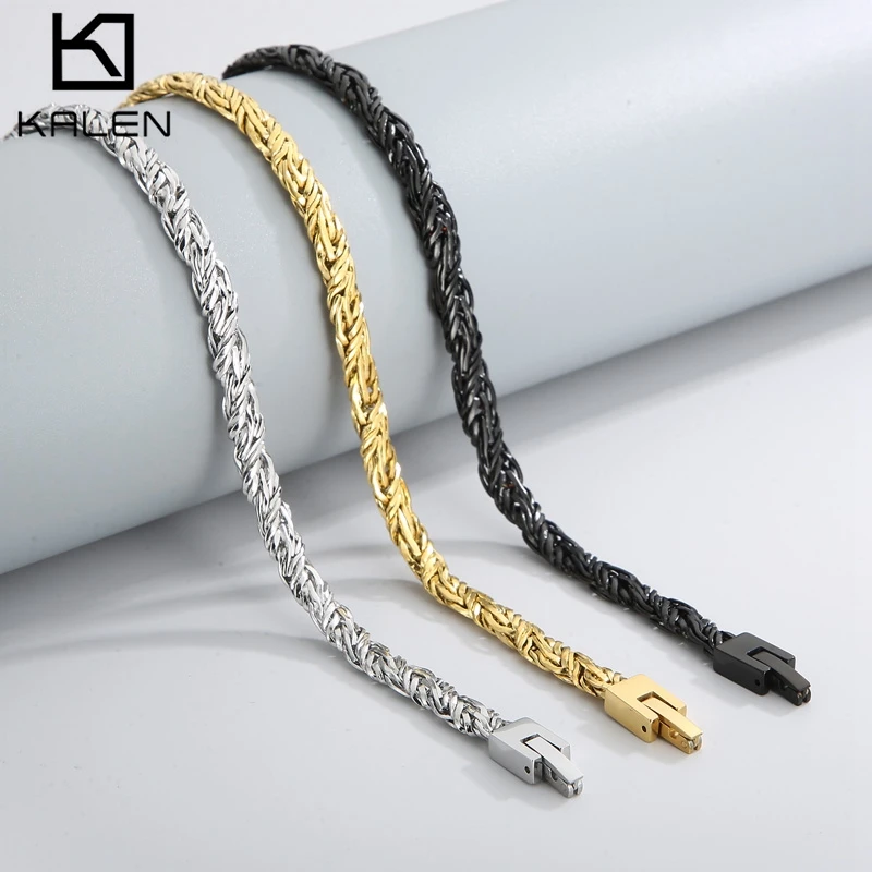 KALEN 6MM Tangled Stainless Steel Strands Necklace For Men Punk Minimalist Personality Fashion Jewelry Wholesale