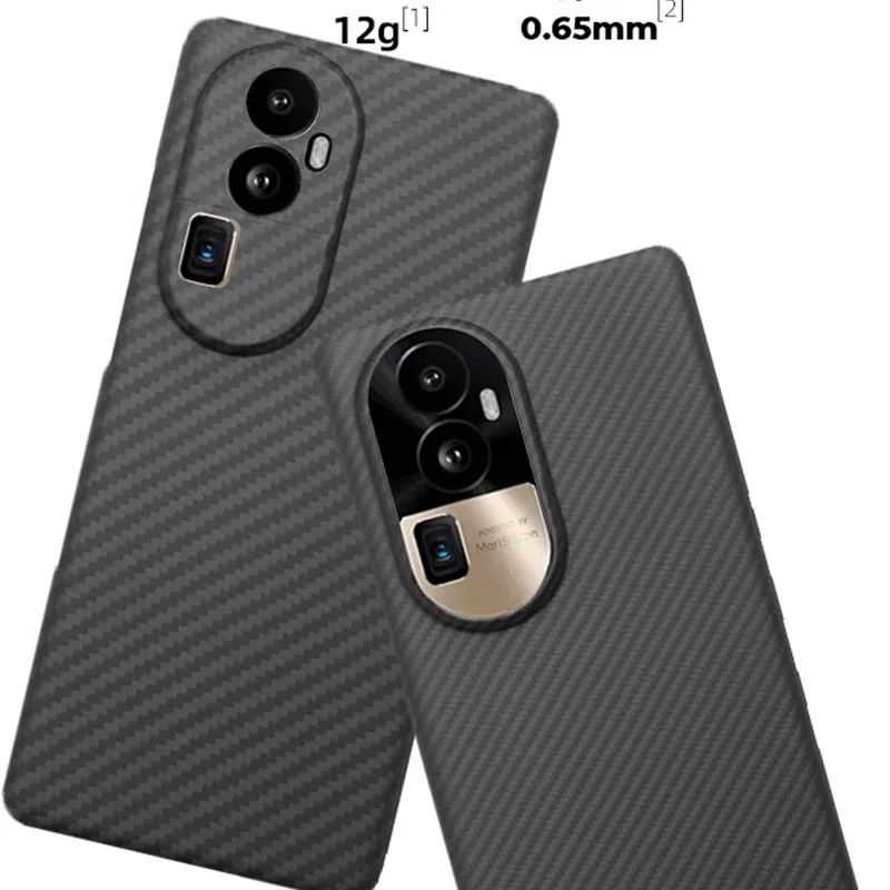 

Case for Oppo Reno 10 Pro Plus Pro+ Real Carbon Fiber Aramid Anti-explosion Mobile Phone Protective Cases Cover Protection Shell