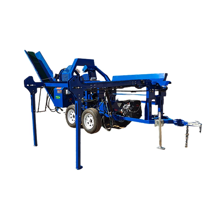 2025Macchina idraulica per la lavorazione del legna da ardere Macchinari forestali Processore per legna a benzina con catena di alimentazione in metallo