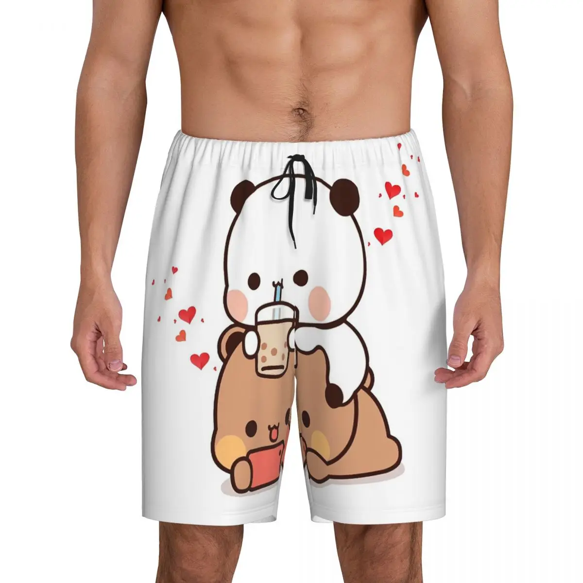 

Мужские короткие пижамные шорты Custom Peach And Goma Bubu Dudu Balloon, для сна и отдыха