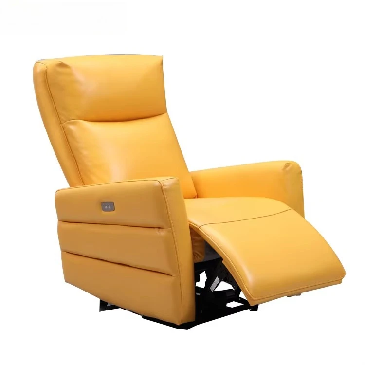 

Yellow living room home furniture sofa set German living room modern leather sofa partition