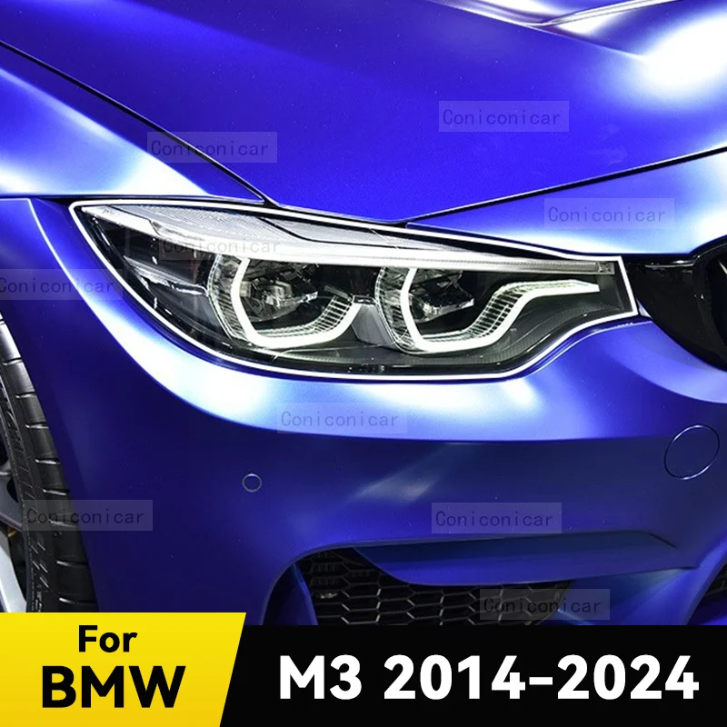 

For BMW M3 2014-2024 Car Headlight Protective Cover Film Front Light Transparent TPU Anti-scratch Headlamp Accessories