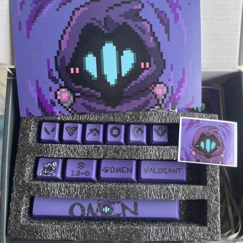 

Стрельба-игра VALORANT Omen, колпачок для клавиш, материал PTB, пятистороннее тепло, сублимация, совместимая с поперечной клавиатурой, OEM/высота вишни