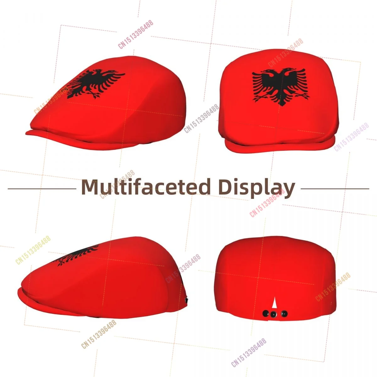 Albania Flag Men Women Flat Ivy Gatsby Newsboy Driving Hat Cap Short Brim Ideal for Driving Daily Casual