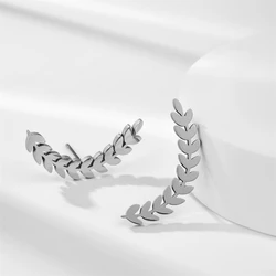 Cazador Stainless Steel Wheat Ear Stud Earrings for Women Plant Leaves Earrings Trend 2024 Jewelry Birthday Anniversary Gift