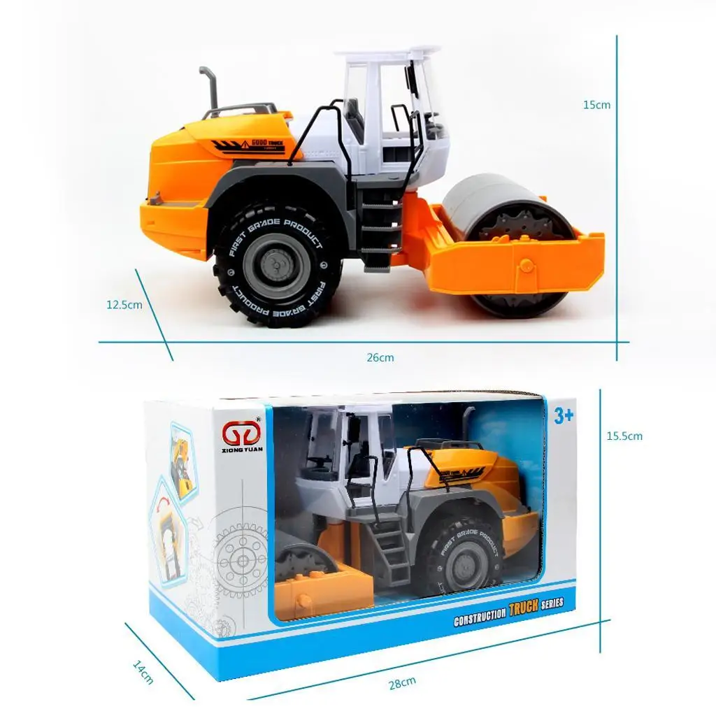 

Childrens Toy Gift Model Road Roller Plastic Engineering Car Mini Farm Vehicle Toys for Kids Play and Learning