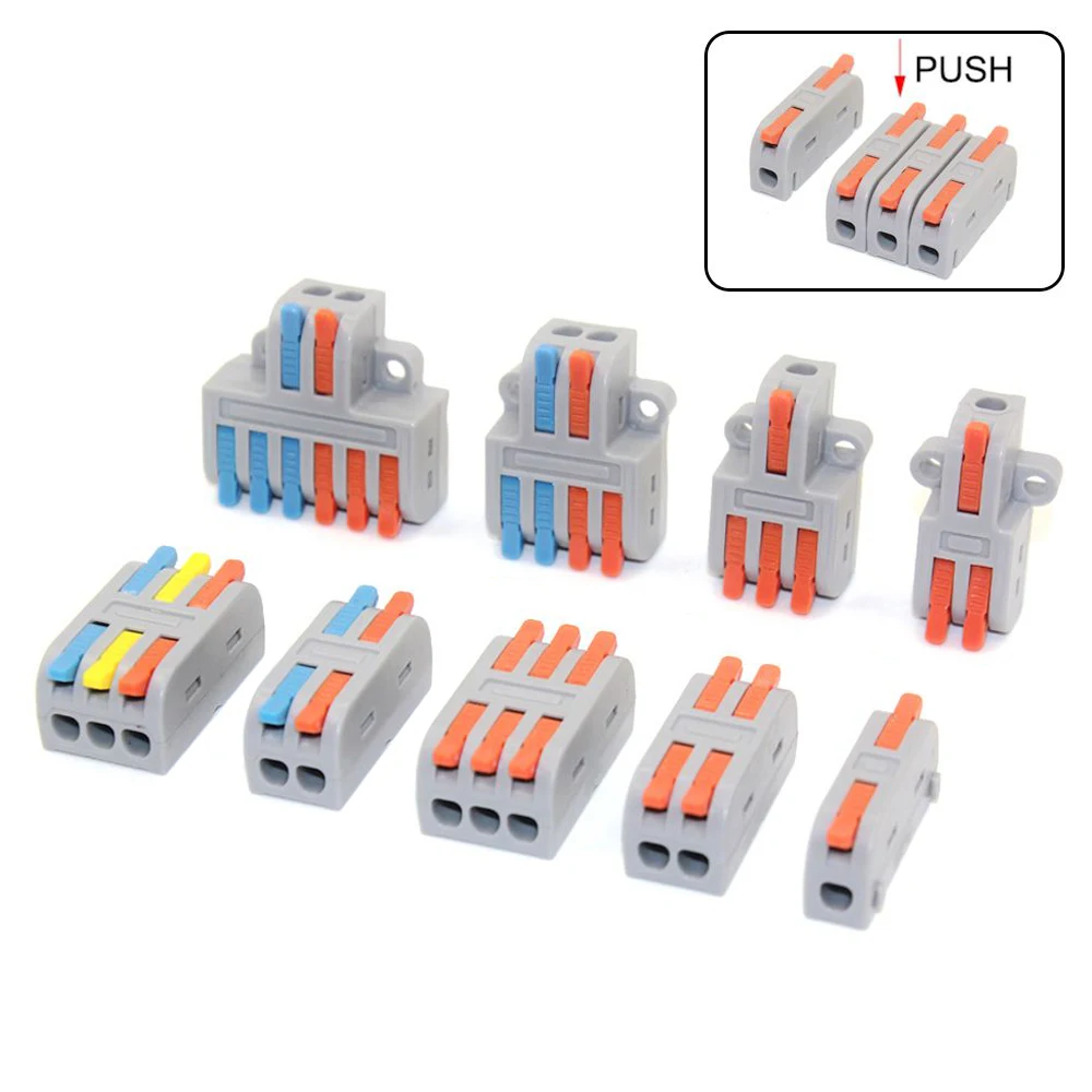 10/50pcs Mini Quick Wire Connector, Universal Compact Wiring Splicing Conector, Electrical Push In Lighting Terminal Block Conne