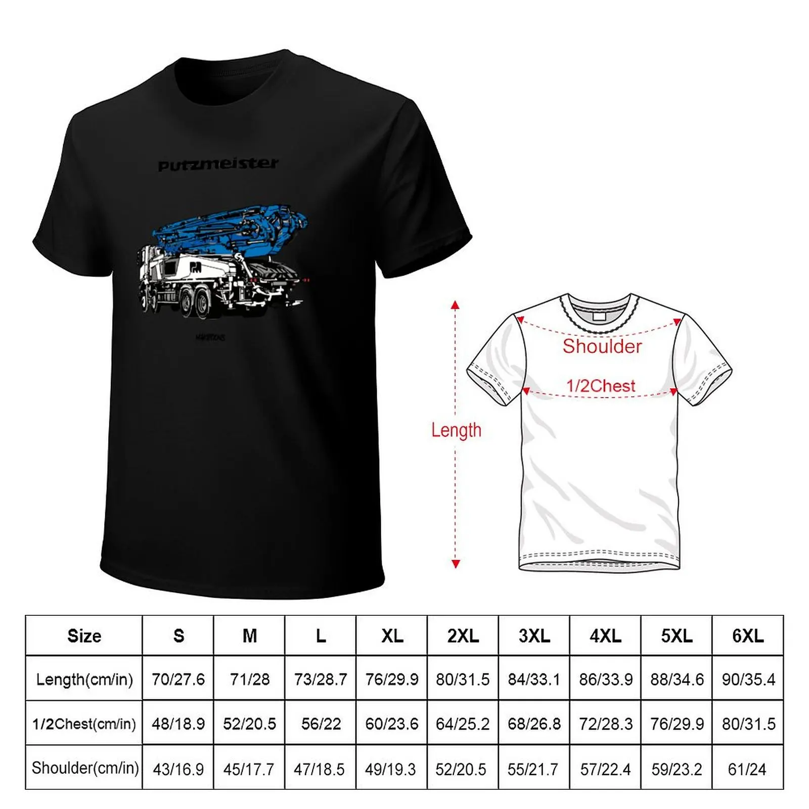 Putzmeister concrete pump blue T-Shirt anime heavyweights oversized mens champion t shirts