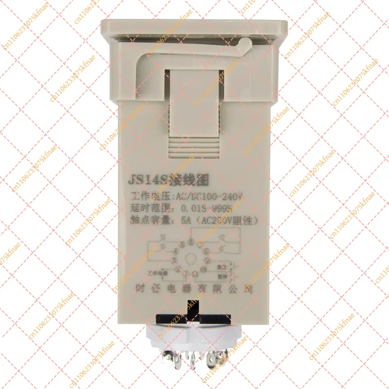 JS14S-3 On-Delay Time Relay, AC/DC 100-240V DPDT Delay Timer 0.01s-999h Multi Time Range