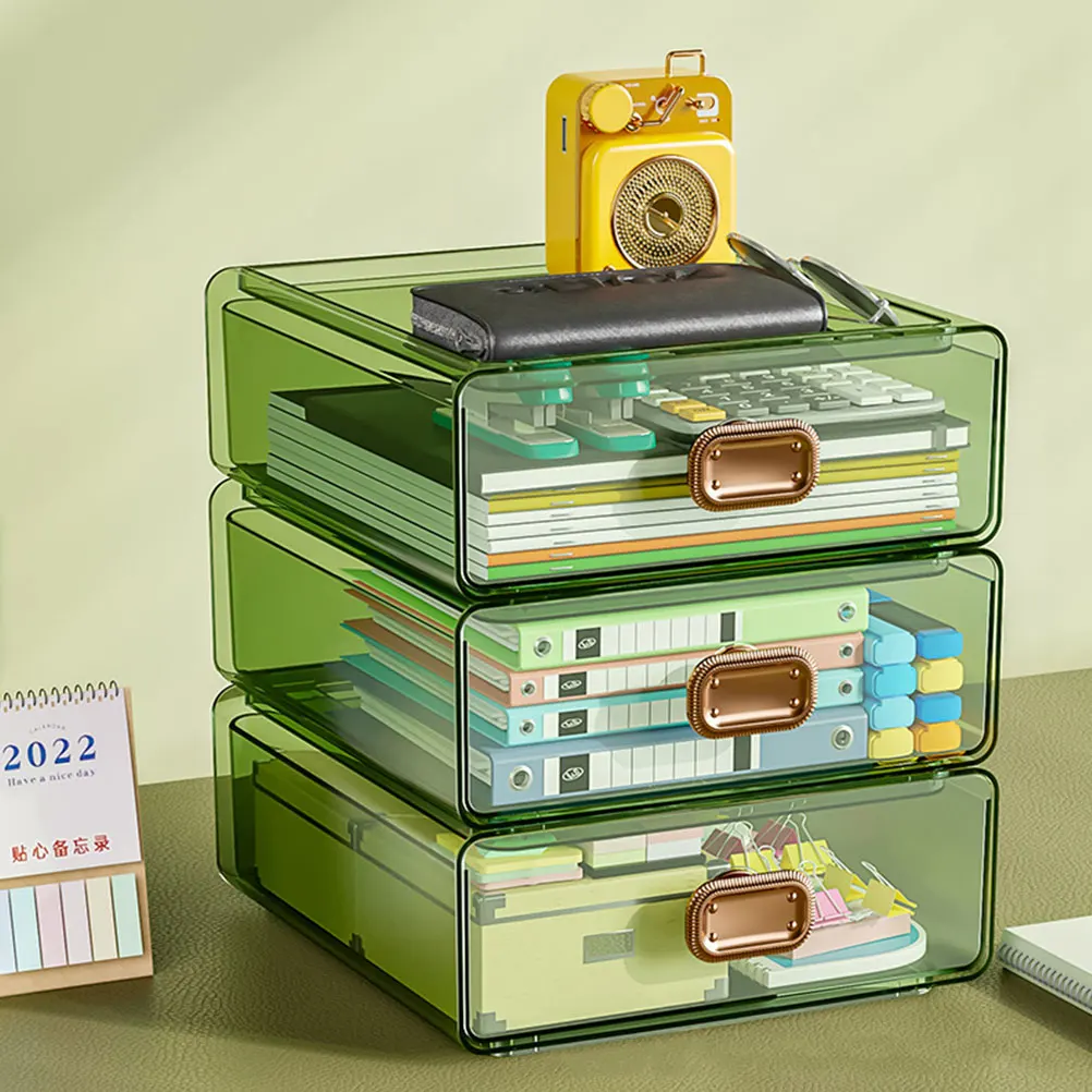 

Transparent Storage Large Capacity Drawer Style Organizer Multifunctional Desktop Container Plastic Desk Organizer