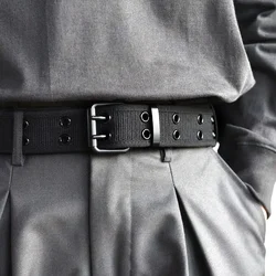 2024 New Men's Double Row Needle Buckle Woven Belt Women's Belt Leisure Sports Outdoor Work Belt