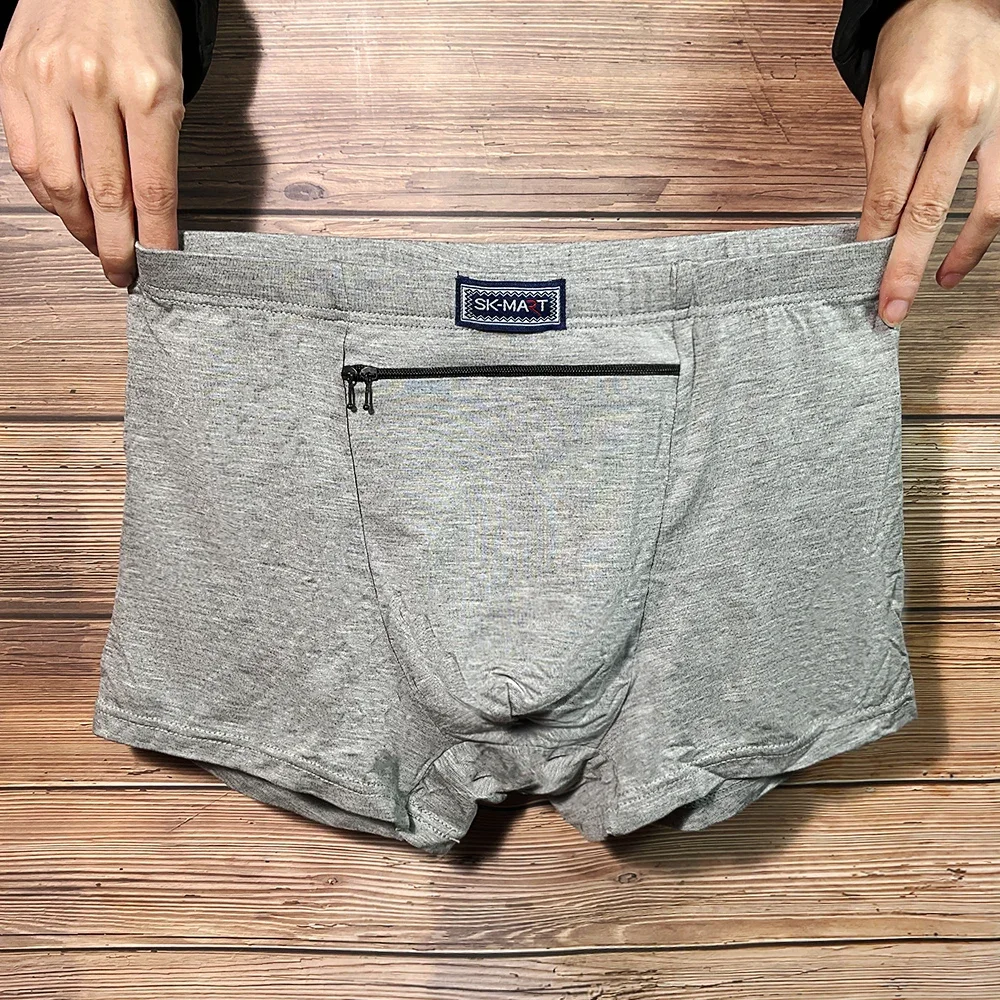 Men Boxer Hidden Pocket Secret Boxers Proof Safe Protector Underwear Sexy Outdoor Sex Front Stash Pocket Soft Keep Pickpocket