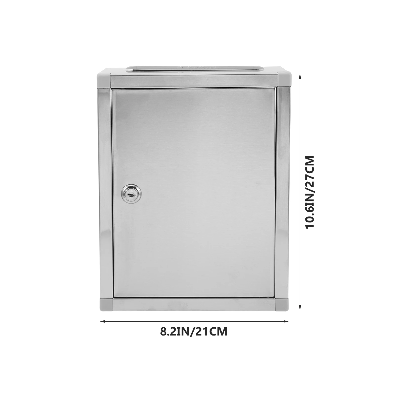 Stainless Steel Mailbox 27x21x11cm Waterproof Locking Wall Mount Complaint Suggestion Box Letter Post Container
