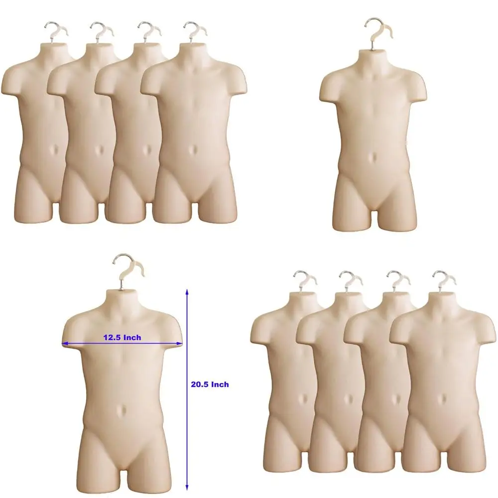 

Stackable Hollow Back Display Rack for Children's Clothes, 5T-7 Size, with Hanging Hook Option