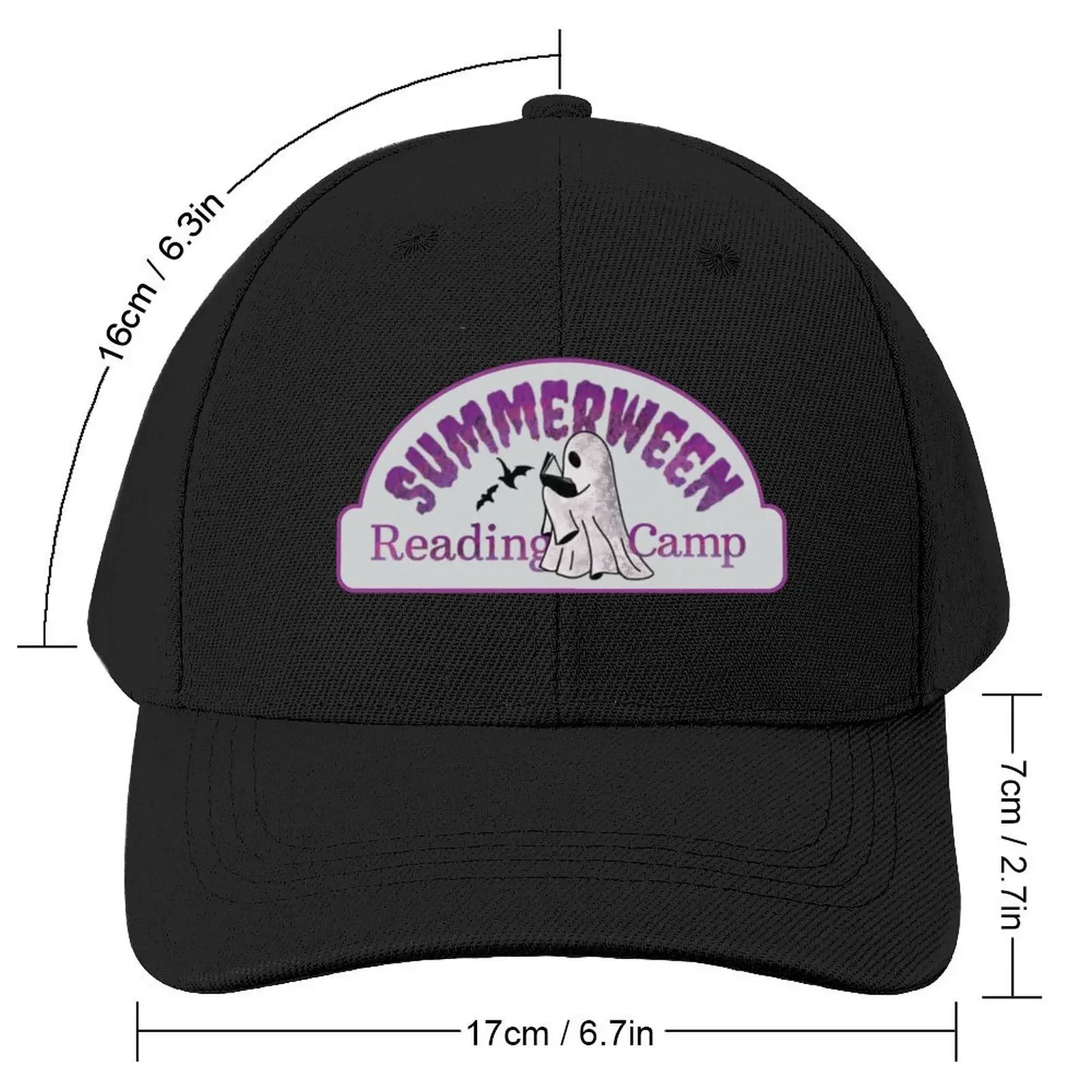 Summerween Reading Camp – Purple font, little Ghost and Bats Baseball Cap fashionable Visor Girl'S Hats Men's