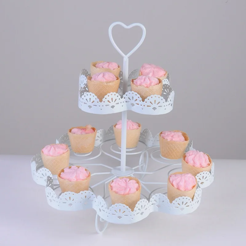 

12 Cup Small Cupcake Rack, 3 Tier Cake Stand for Dessert Display Holder Baking Cooling Rack