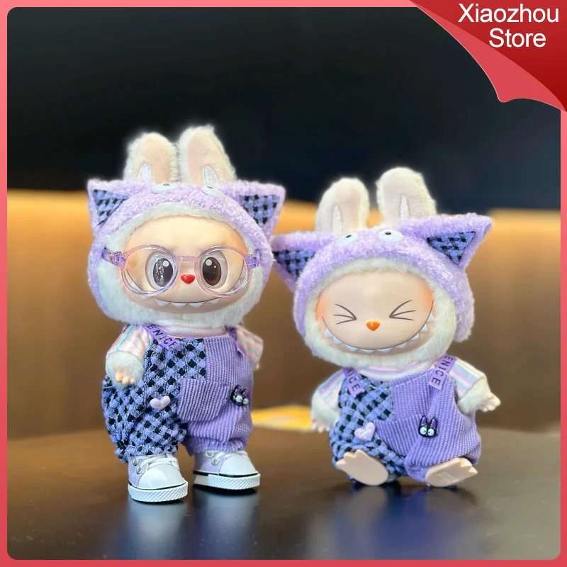 

Suitable For 15cm/17cm Labubu Purple Monster Suit Clothing V1/V2/V3 Generation Doll Accessories Cute Doll Replace Clothing