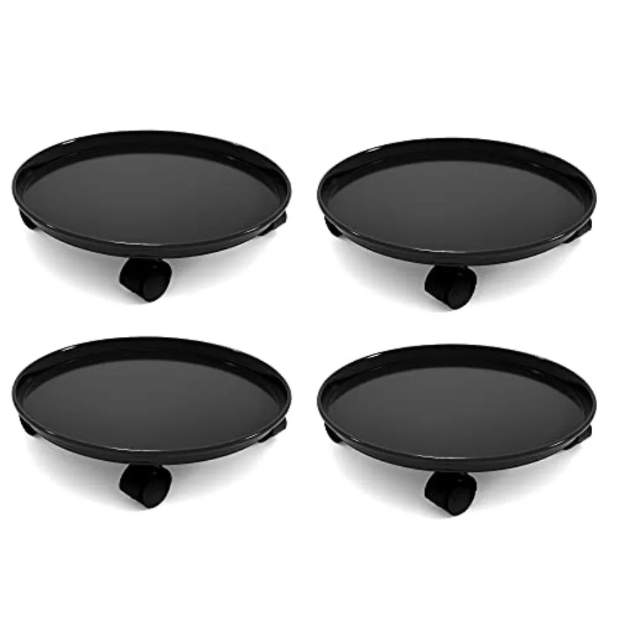 

Plant Caddy with Wheels Heavy Duty4 Pack of Plant Pallet Caddy Round Potted Plant Stand Mover Rollers Dolly Trolley Tray with W