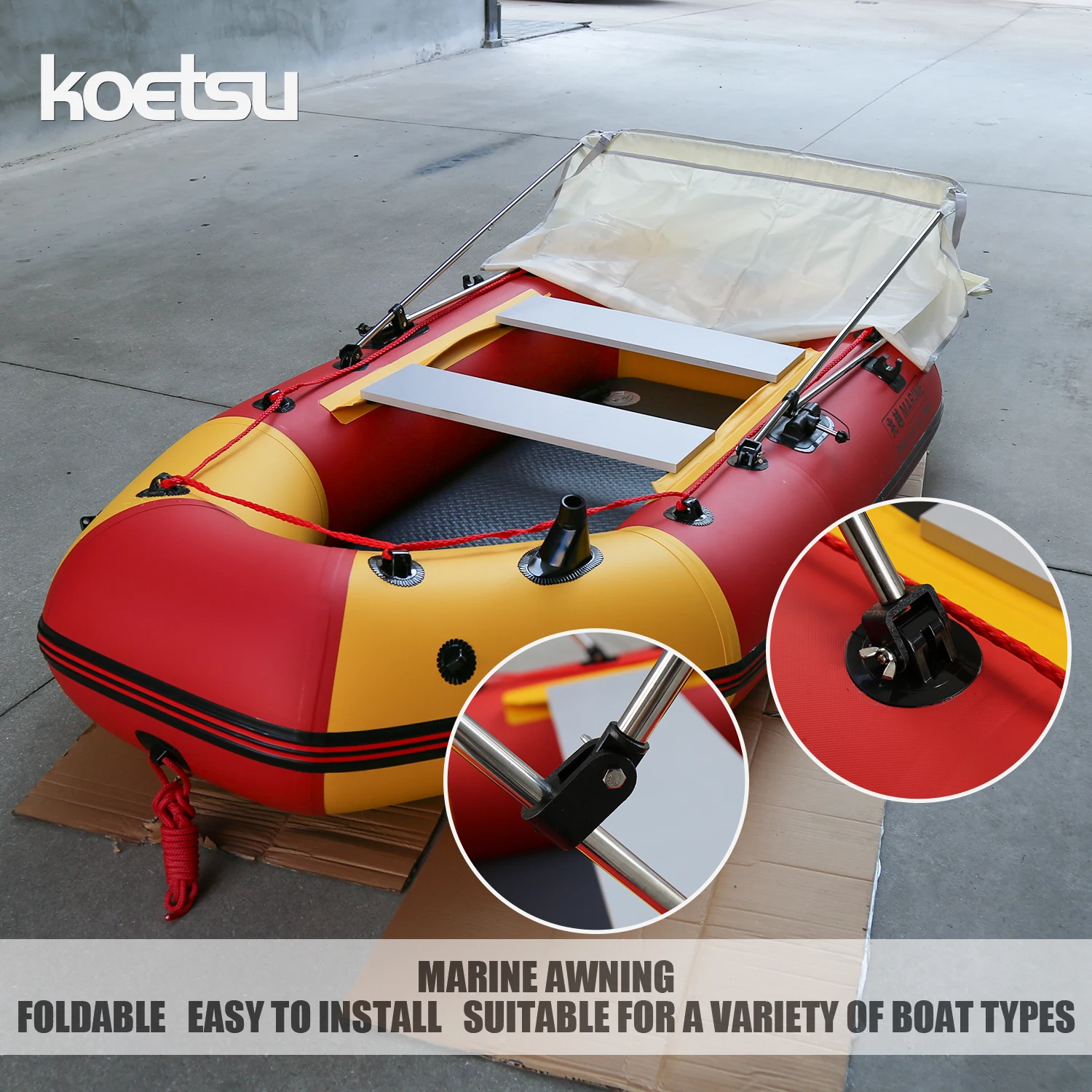 KOETSU Barco de assalto Toldo - Fishing Kayak Cart avaliação e preço