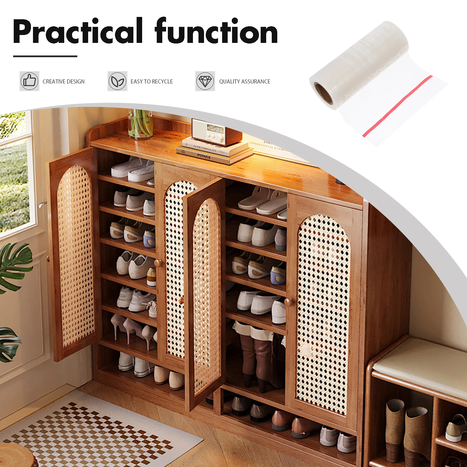 Shoe Covers Dispenser Compatible Disposable Films Universal Fit Easy Removal for Various Shoes Indoor Cleanliness Solution