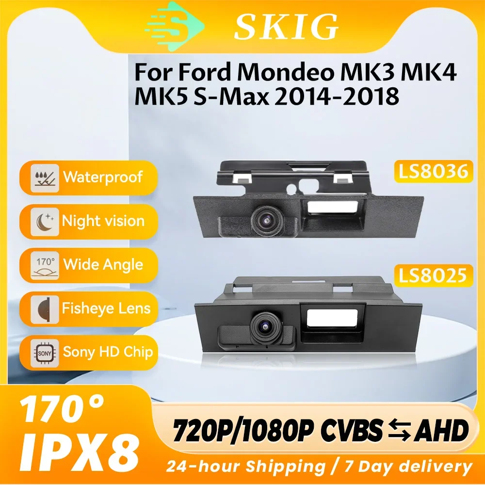 

170 Degree MCCD AHD 1080P Vehicle Trunk Switch Handle Car Rear View Camera For Ford Mondeo MK3 MK4 MK5 S-Max 2014-2018