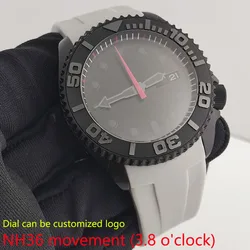 NH36 Watch 41mm Case  Watch Sapphire Glass with Rubber Band NH36 Movement 3.8 O'Clock Men's Fashion Casual Watch