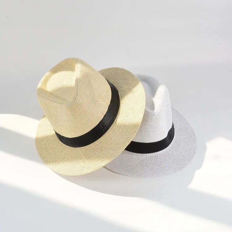 Unisex Women Men Fashion Summer Casual Beach Sun Straw Hat Panama Jazz Hats Cowboy Fedora Cap Gangster Caps gorros para niña