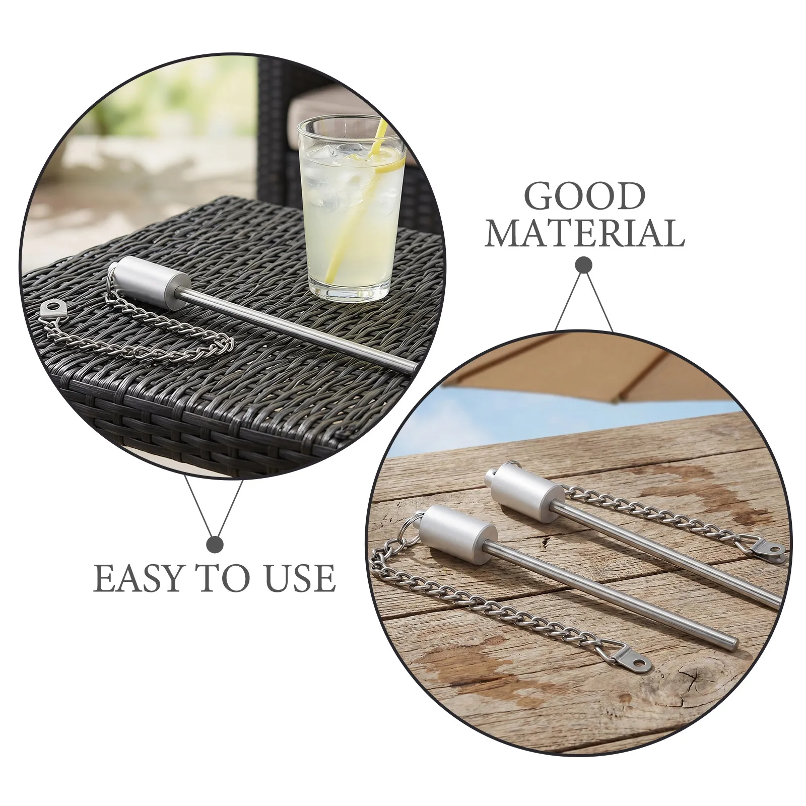 2Pcs Patio Umbrella Locking Pin Chain Heavy Duty Outdoor Accessories Stable Fixer Patio Umbrella Replacement Parts Repair