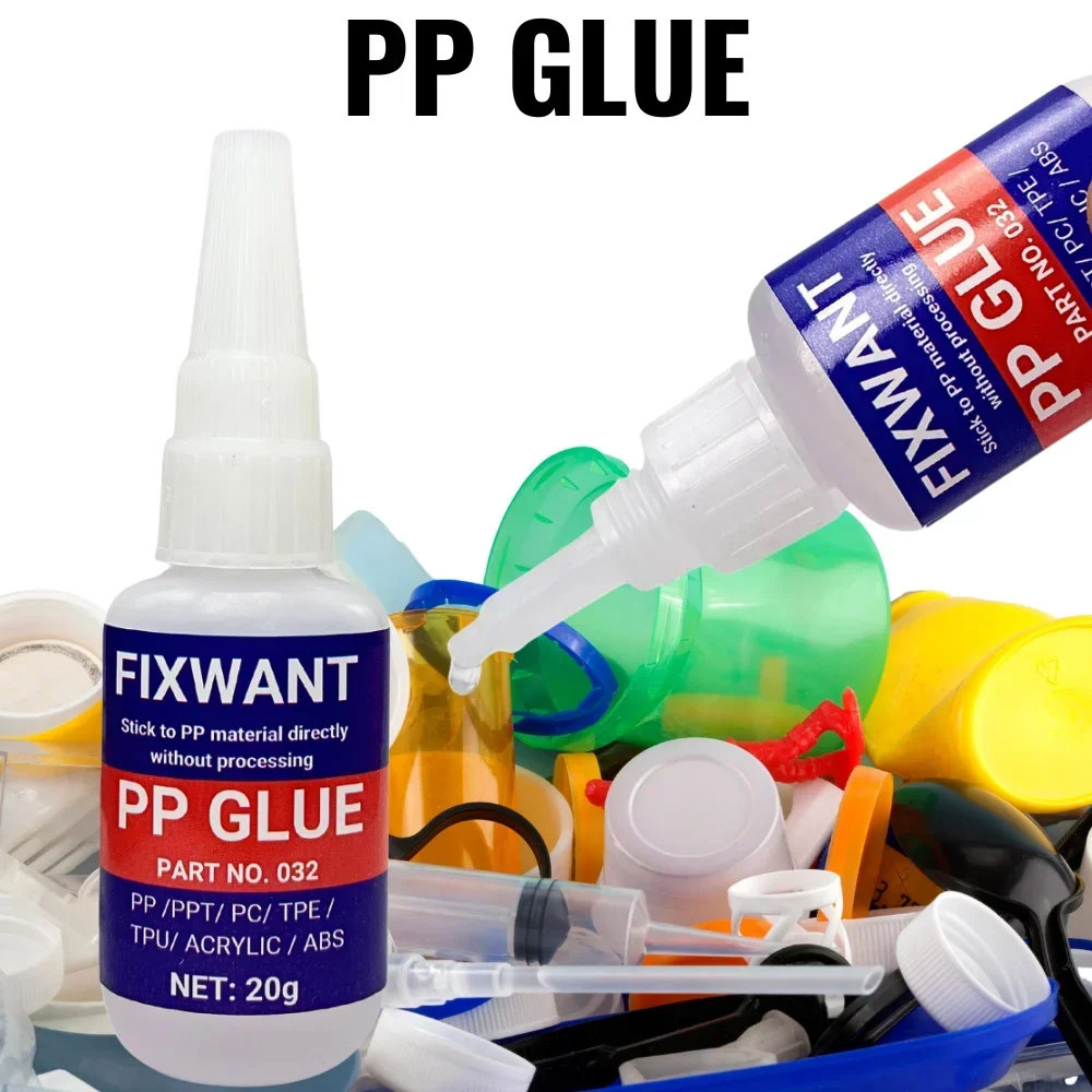 FIXWANT Fast Instant Super Glue for Plastic PP/ PPT/ PC/ TPE/ TPU/ ACRYLIC/ ABS Electronic Components Metal Adhesive 20g