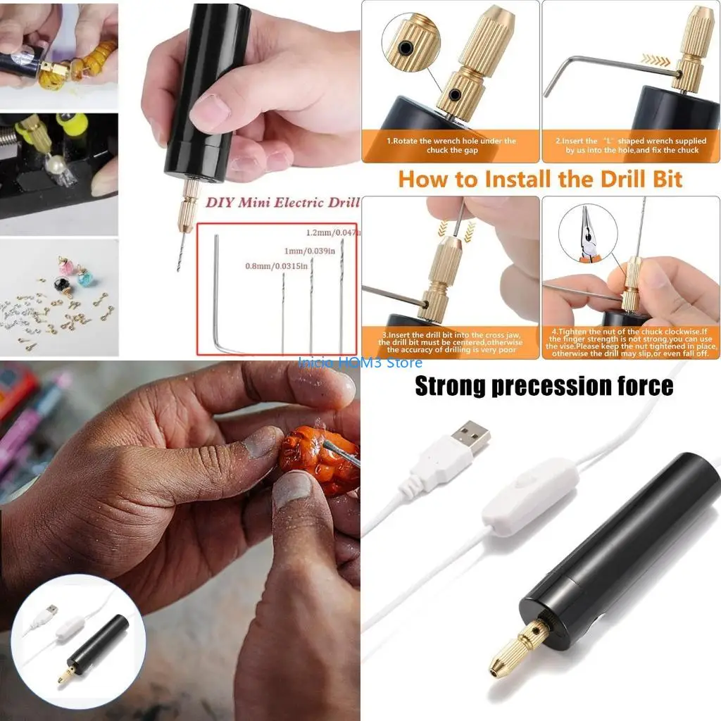 A5YD Portable Small Electric Drill Hand Rotary Set Engraver Pen Jewelry Tool For Epoxy