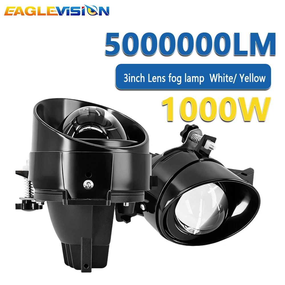 EAGLEVISION Car Fog LED Light White Yellow 300W HID Bi-xenon High Low Beam for Nissan Fog Lights for Subaru Bright Fog Lamp