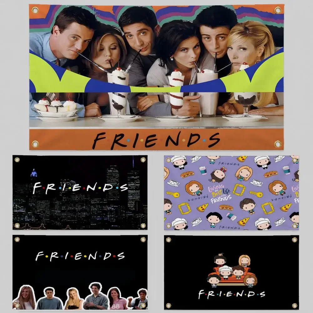 TV Friends Central Perk Rachel Chandler Flags Wall Hanging Background Flag Wall Decor Banners for Outdoor Bedroom Dorm Room