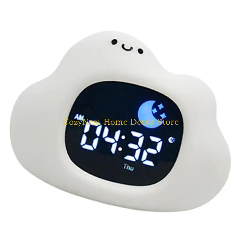 92MF Alarm Clock With Soothing Light And Multiple Ringtones Friendly Silicone Soft Touching For A Warm Morning Routine